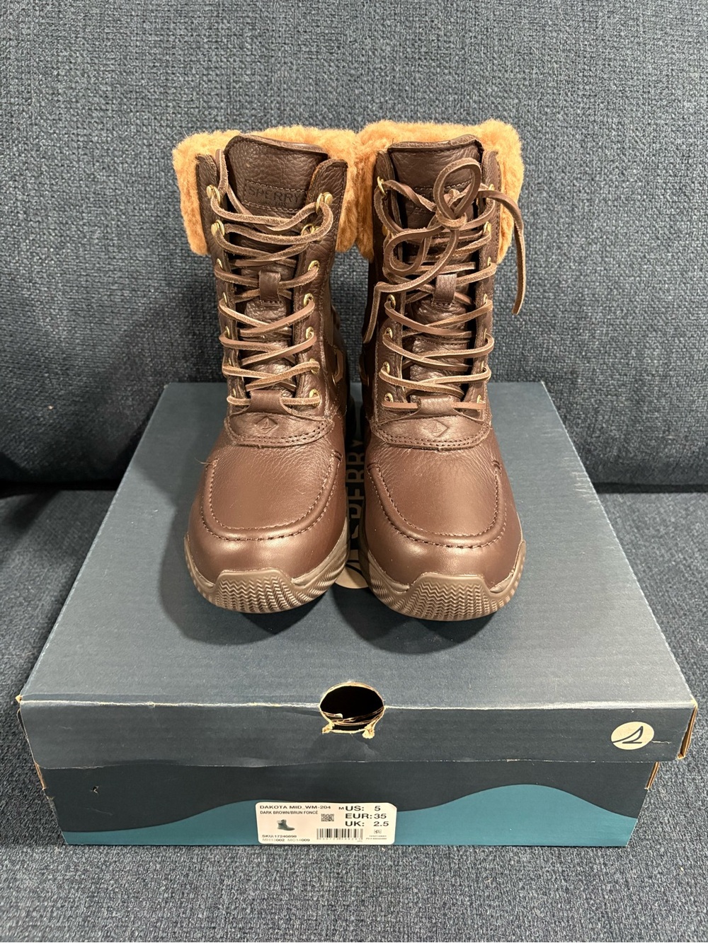 NIB- Women’s Sperry Dakota Mid Winter Boot, Leather, Waterproof, Size 5